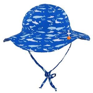 LOT of 2 Kids Shark Bucket Sun Protection Hat UPF/UV 50+ Adjustable Drawstring